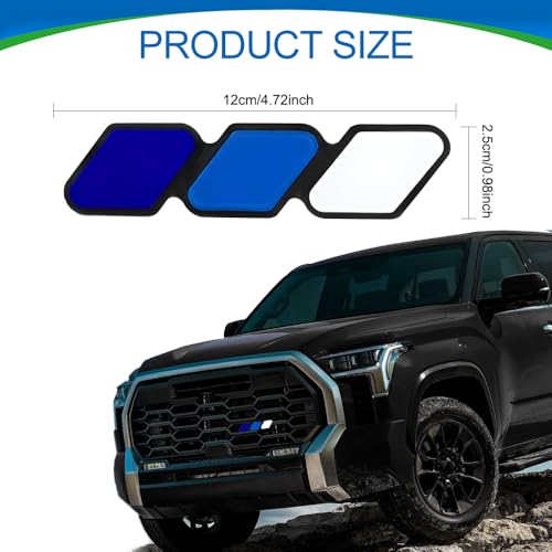 Image of Tri-Color Grille Decor Badge, Front Grill Emblem, Tri-Color Grille Badge Emblem Decoration Accessories, Grille Insert Trims Car Decor Fit for Tacoma 4Runner Tundra (Blue Gradient)