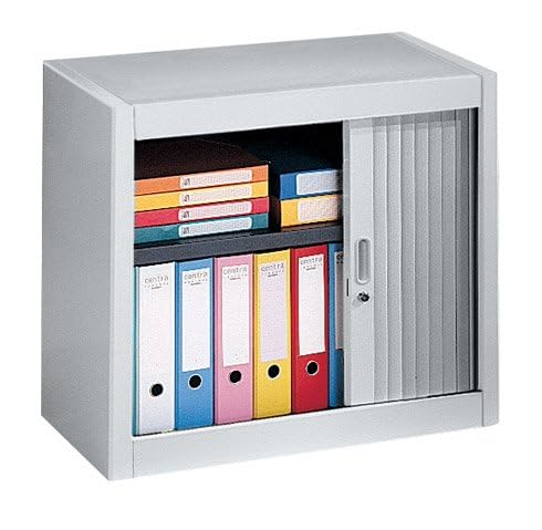 Générique Armoire Basse à Rideaux démontables Hauteur de Bureau 70 x 80 cm (Gris Clair)