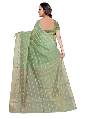 Image of Sarees for Women Wear Organza Silk Banarasi Sari Kanjivaram Soft Pure Paithani Wedding Original Kanchipuram Pattu Sadi with Blouse Piece 2026 (Gulab)