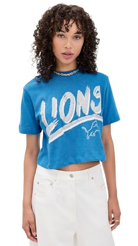 Junk Food Womens Lions Thrill Minnesota Crop Tee Lions Blue S