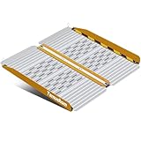 Temushom 車椅子 スロープ 長さ61cm 幅73cm 耐荷重300kg 段差スロープ 段差解消 滑り止め 車椅子用 折り畳み式 アルミ ウェビングハンドル付き 持ち運びに便利 ベビーカー スクーター 玄関用 階段 屋外 介護用