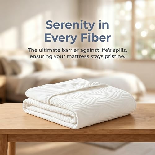 White Full/Double Waterproof Mattress Protector with Pillowcase Protector, Protects Against Liquid Spills, Soft, Noiseless and Breathable, Fits 8"-15" Deep Pocket — view 2