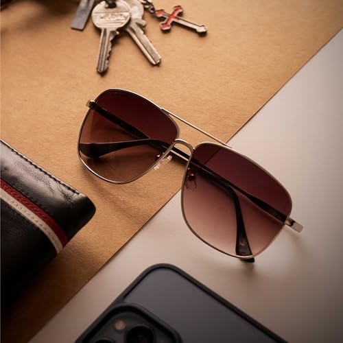 Fastrack Men Square non polarization Sunglasses (Brown_ M ) - Image 3