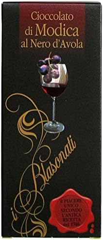 I Blasonati: Modica Chocolate, Nero d'Avola Taste 3.5 Ounce (100gr) Packages (Pack of 3) [ Italian Import ]