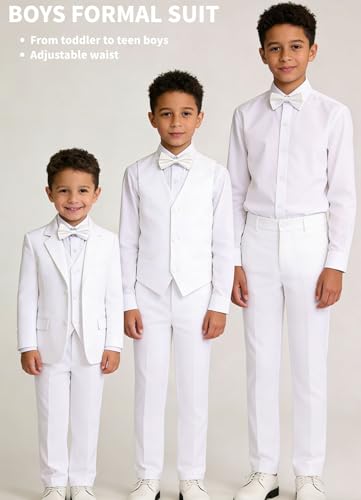 Image of Boys Suit for Kids Formal Slim Fit Tuxedo Suits Ring Bearer Outfit