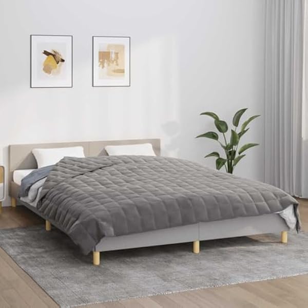 vidaXL Утяжелительное одеяло, серое, 200x200 см, 9 кг, ткань, утяжелительное одеяло