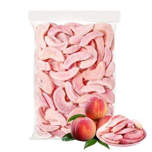 Premium Freeze Dried Peaches Chips 6.4oz/180g,Freeze Dried Fruit Crispy Snack,Natural Dried Peach Slices,Peaches Fresh Making,No Sugar Added,Kosher,Vegan,Low Calorie,Fat Free,Holiday Gifts