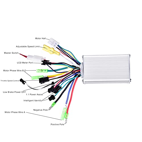 Keenso Controlador de Motor sin escobillas con Panel LCD, 36V/48V 350W Bicicleta eléctrica Controlador de Scooter de Bicicleta eléctrica de montaña Medidor LCD