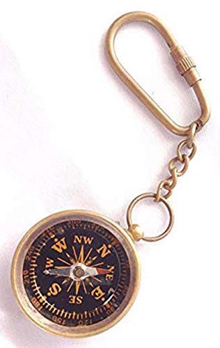 AnNafi® Brass Nautical Keychain | Marine Hiking Vintage Compass Key chain | Assorted Key Ring Gift For Men And Women - Image 2