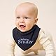 Elefantasie HALSTUCH mit Spruch kleiner Bruder für Baby oder Kind dunkelblau aus Baumwolle in Einheitsgröße