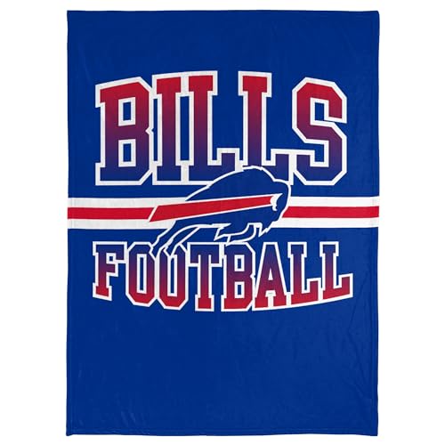 FOCO NFL Micro Raschel Plush Throw Blanket Stripe Logo 45 x 60 Buffalo Bills