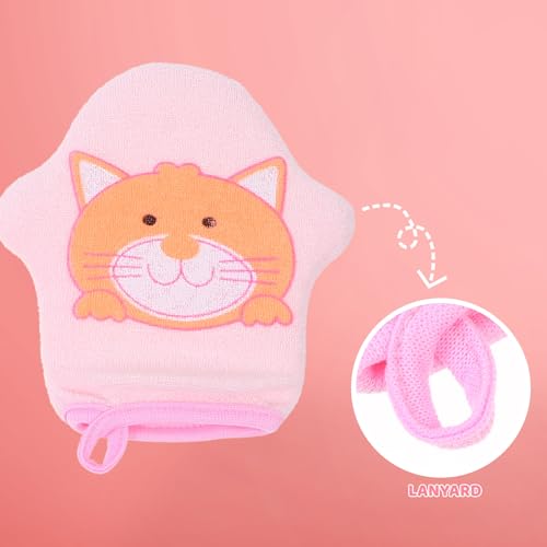 Image of Housoutil 3Pcs Baby Bath Gloves Soft Terry Cloth Wash Mitts for Kids Gentle Exfoliating Scrub Gloves Toddler Bathing Supplies