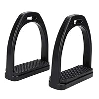 Nikou Steigbügel für Pferde, Kunststoff Steigbügel, Zubehör für Pferdewerkzeuge, 2 STK Steigbügel aus Hochfestem Kunststoff mit Schwarzem, Rutschfestem Gummipolster(Groß)
