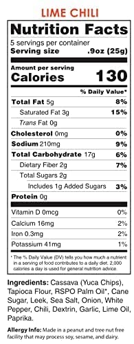 Wai Lana Veggie Chips Lime Chili (5 Pack Of 4.5 Ounce Individual Bags) - Gluten Free, Non-Gmo, Vegan, Zero Trans Fats #TOP5