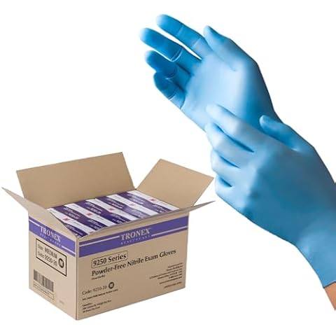 TRONEX XS - 2XL Nitrile Glove, Examination, Fingertip-Textured, Powder-Free, Blue (1000, Medium) Cover