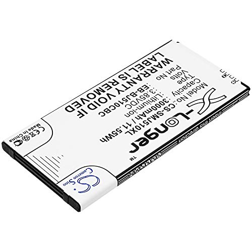 TECHTEK Bateria 3000mAh kompatybilny z [Samsung] Galaxy J5 2016, Galaxy J5 6 Duos, 6 Duos TD-LTE, Metal 2016, Metal 4G LTE, SM-J5108, SM-J5109, SM-J510F, SM-J510F/DS, SM-J510FN, SM-J510FN/DD, SM-J510