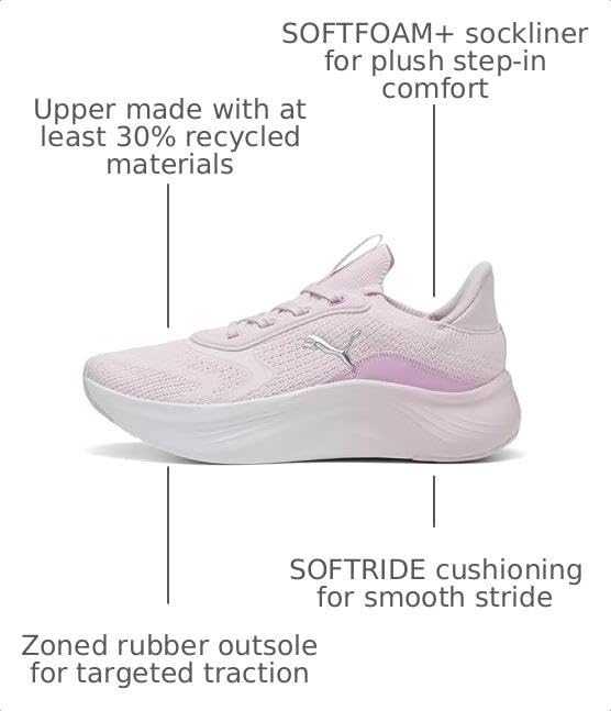 PUMA Women's Softride Mayve 2 Shoes, Powder Pink-Mauve Glow- Silver AH26, 6 WNS - image 3
