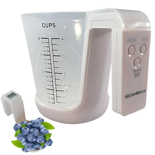 Digitaler Messbecher mit Skala, 2-in-1 elektronische Küchenwaage, ideal zum Backen, Kochen, Mahlzeitenvorbereitung, Zuhause und professionelle Kulinarik, 21,6 x 14,9 x 14,5 cm