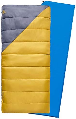 Kelty Campground Kit, Sleeping Bag and Sleeping Pad Set & Combo Includes 40 Degree Fahrenheit Rectangular Sleeping Bag and Self-Inflating Sleeping Pad - Beginner Car Camping Kit