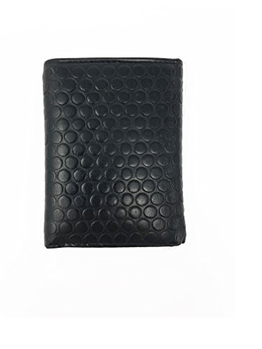 Embossed Dot Design Genuine Leather Wallet Trifold - RFID Blocking - Image 3