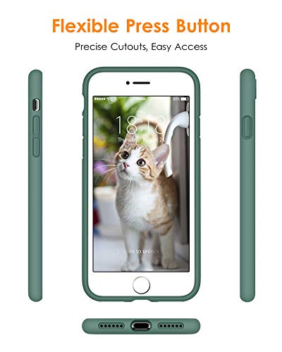 Dtto For Iphone Se Case 2020/2022, Iphone 7 8 Silicone Phone Case, [Romance Series] Shockproof Phone Case With Honeycomb Grid Cushion For Apple Iphone 7/8/Se 2020/2022, 4.7 Inch, Midnight Green #TOP3