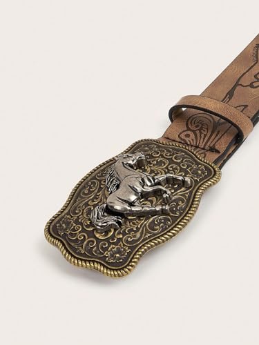 Women's Vintage Western Genuine Leather Belt with Classic Buckle4