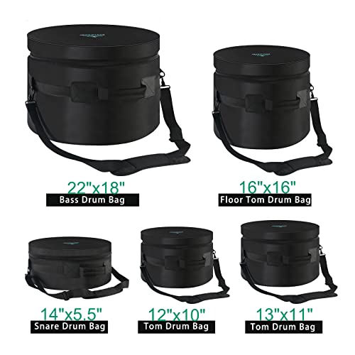 image for EASTROCK 5-Piece Drum Bag Set for 12