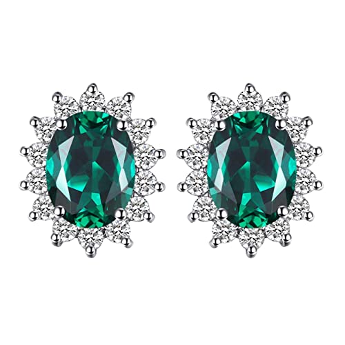 Boucle d'oreille émeraude verte style Kate Middleton couronne pierres précieuses
