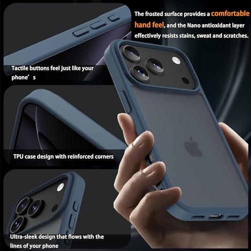 Image of iPhone 18 pro max /17 pro max Case,Translucent Matte(Dark Blue)