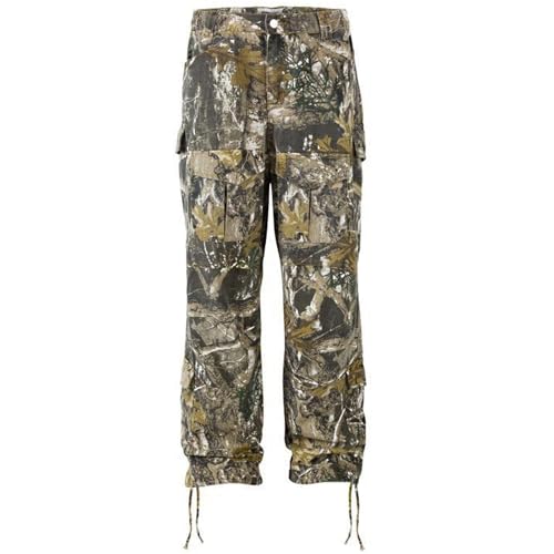 Women's Y2K Retro Cargo Pants Loose Fit Leaf Camo Print Streetwear Casual Trousers Unisex Baggy Jeans Edgy Style Dark Black