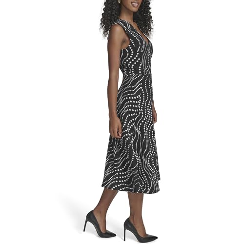 Image of Tommy Hilfiger Women's Sleeveless V-Neck A-line Midi Dress