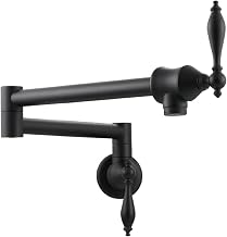 Grifo de llenado de ollas, grifo de cocina de montaje en pared, brazo oscilante de doble articulación, grifo de fregadero de llenado de ollas, negro mate (color: negro mate, tamaño: 1) Aniversario