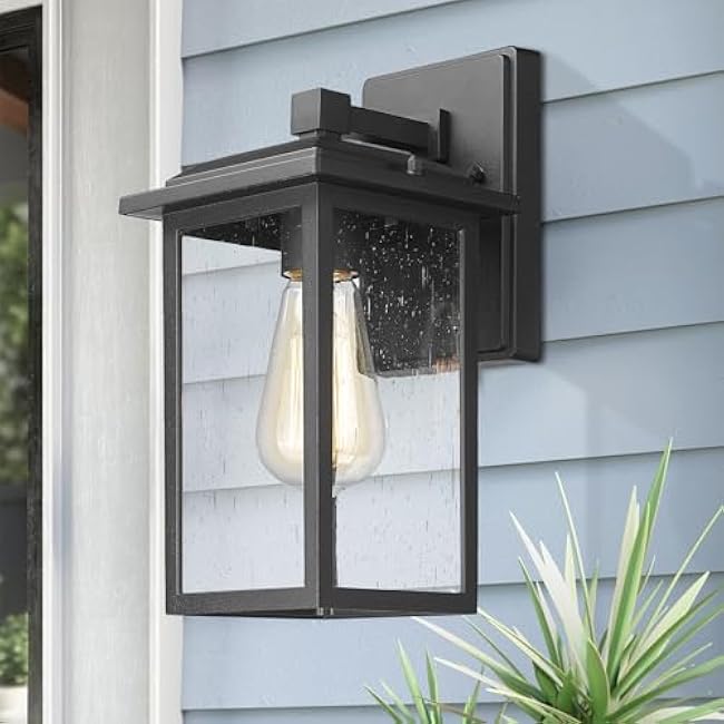 Outdoor Wall Sconces Exterior Light Lantern Fixtures Outdoor Wall Mounted Black Finish