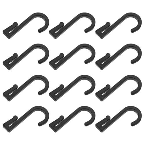 ibasenice Ganchos de Plástico Negro Fáciles de Instalar 12 para para Colgar Toallas Diseño Simple y Resistente para Baño y Muebles Colgantes