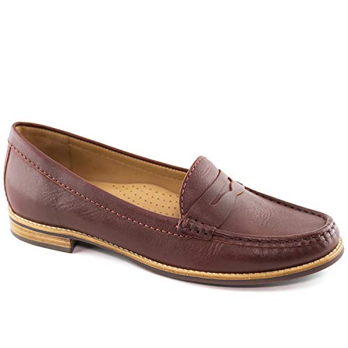 Image of Womens Casual Genuine Leather Comfortable Lightweight Driving Moaccasins Classic Fashion Penny Slip On Ladies Driving Loafer Flat Shoes