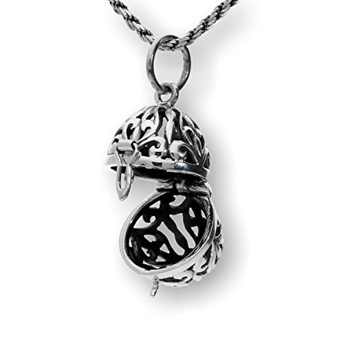 Pearlina Sterling Silver Filigree Necklace Egg Locket Prayer Holder, 20"… #TOP1