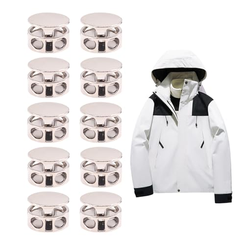 [Jinyilwn] Federschnurschloss für Kordelzug – stabiler Metall-Knebelstopper, sicherer Verschlussclip | strapazierfähiges Paracord-Schloss für Rucksäcke, Gepäck, Sportbekleidung, Schnürsenkel