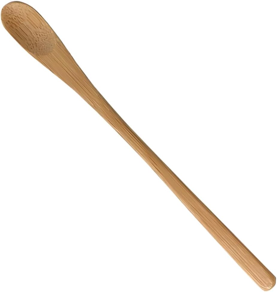 Amosfun 10Pcs Bamboo Stirring Spoons 6.3" Long Handle Dessert Honey Salad Kitchen Mixing Spoons Reusable for Tea Coffee Serving