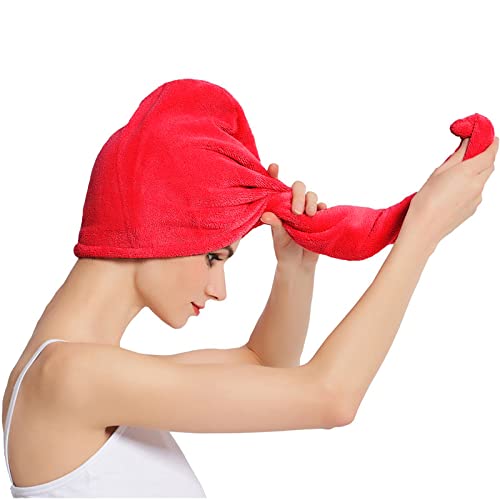 Image of Urbane Home Hair Wrapper|Hair-Drying Bathrobe Turban Towel|Stretchy Microfiber Quick Absorbent Hair Dry Salon Towel,Pack of 2 (White)