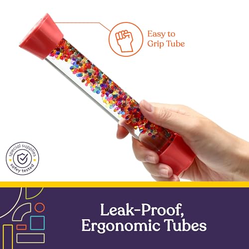 Special Supplies Liquid Motion Bubbler Toy Cool Tubes 5-Pack Colorful Hourglass Timer with Droplet Movement, Bedroom, Sensory Play for Home or School (Bubble-Tube-5) - Image 7