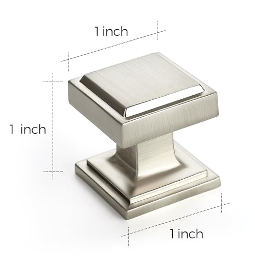 Image of Ravinte 30 Pack Brushed Nickel Square Kitchen Cabinet Knobs,Zinc Solid Drawer Pulls,Farmouse Cabinet Handles for Cupboard, Closet, Dresser and Bathroom, Modern Cabinet Hardware for Cabinets