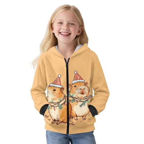 Kids Soft Fleece Zip-Up Hooded Sweatshirt Long Sleeve Hoodie for Boys or Girls Fall Winter Jackets with Pockets3