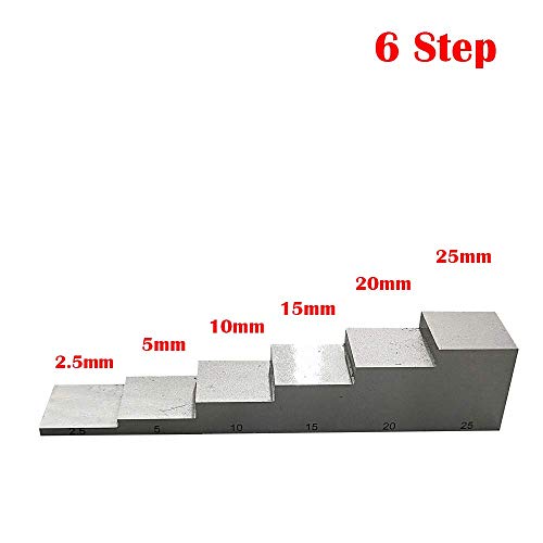 Calibration Test Block 1018 Steel 6 Step 2.5mm 5mm 10mm 15mm 20mm 25mm para Ultrasonic Thickness Gauge Meter Tester Mointor y Linearity en pruebas NDT miniatura 2