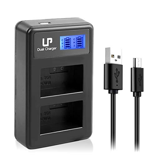 NP-FW50 Dual Slot Battery Charger (LCD Display, USB Port), LP Charger Compatible