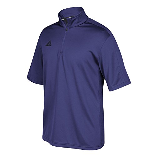 adidas Game Built Short Sleeve Quarter-Zip Top - Men's Multi-Sport S Collegiate Purple/Black