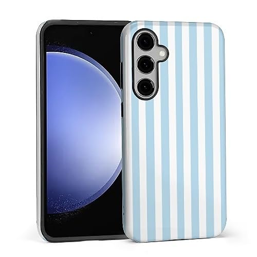 Coque Samsung S24 Plus cadeau brillant à rayures bleues design