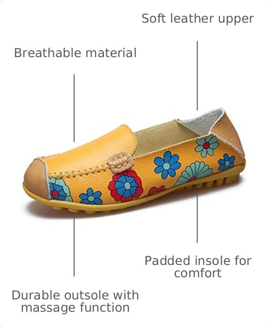 Image of VenusCelia Women's Floral Comfort Walking Flat Loafer