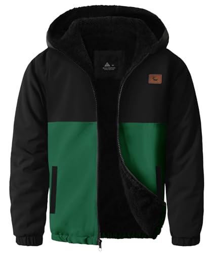 ZITY Boys Fleece Jacket Sherpa Lined Zip Up Hoodie for Kids