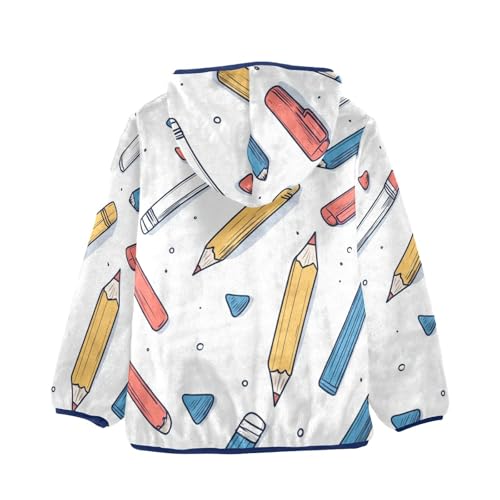 Pencil Girls Fleece Jacket Girls Fall Jacket Girls Zip Up Hoodie Girls Sherpa Jacket 2-10T2