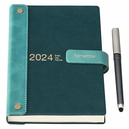 Agenda Planificadora Semanal Planner, Tapa Dura, Color Verde Neón, Año